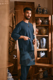 The Hariri Men 3/4 Sleeve Kurta - Deep Teal