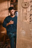 The Hariri Men 3/4 Sleeve Kurta - Deep Teal