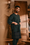 The Hariri Men 3/4 Sleeve Kurta - Emerald Green