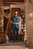 The Hariri Men Batik Shirt - Teal Oasis
