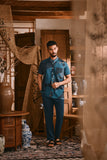 The Hariri Men Batik Shirt - Teal Oasis