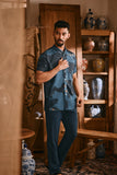The Hariri Men Batik Shirt - Teal Oasis