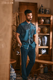 The Hariri Men Batik Shirt - Teal Oasis