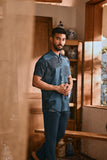 The Hariri Men Batik Shirt - Teal Oasis