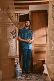 The Hariri Men Batik Shirt - Teal Oasis