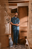 The Hariri Men Batik Shirt - Teal Oasis