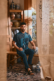 The Hariri Men Batik Shirt - Teal Oasis