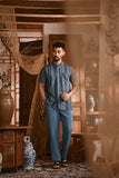 The Hariri Men Batik Shirt - Teal Borneo
