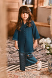 The Hariri Folded Skirt - Teal Oasis