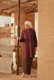 The Asal Kita Women Fusion Kurung Top - Royal Burgundy