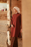 The Asal Kita Women Fusion Kurung Top - Royal Burgundy