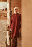 The Asal Kita Women Fusion Kurung Top - Royal Burgundy