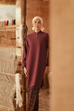 The Asal Kita Women Fusion Kurung Top - Royal Burgundy
