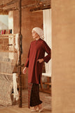 The Asal Kita Women Fusion Kurung Top - Royal Burgundy