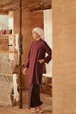 The Asal Kita Women Fusion Kurung Top - Royal Burgundy
