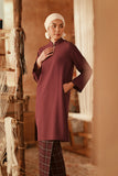 The Asal Kita Women Fusion Kurung Top - Royal Burgundy