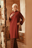The Asal Kita Women Fusion Kurung Top - Royal Burgundy