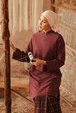 The Asal Kita Women Fusion Kurung Top - Royal Burgundy