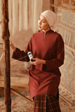 The Asal Kita Women Fusion Kurung Top - Royal Burgundy