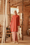 The Asal Kita Women Fusion Kurung Top - Spice Red