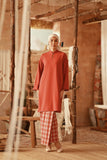 The Asal Kita Women Fusion Kurung Top - Spice Red