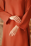 The Asal Kita Women Fusion Kurung Top - Spice Red
