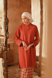 The Asal Kita Women Fusion Kurung Top - Spice Red