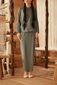 The Asal Kita Women Folded Skirt - Green Regal