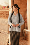 The Asal Kita Women Embroidered Kebaya Top - Grey