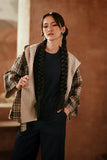 The Asal Kita Women Urban Jacket - Blue Tartan