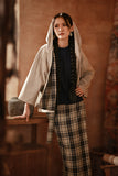 The Asal Kita Women Urban Jacket - Blue Tartan