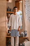 The Hariri Men 3/4 Sleeve Kurta - Off White