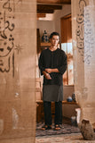 The Hariri Men 3/4 Sleeve Kurta - Black