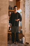 The Hariri Men 3/4 Sleeve Kurta - Black