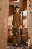 The Hariri Men 3/4 Sleeve Kurta - Butter Olive