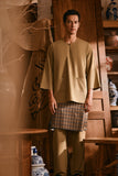 The Hariri Men 3/4 Sleeve Kurta - Butter Olive
