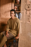 The Hariri Men 3/4 Sleeve Kurta - Butter Olive