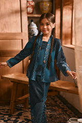 The Hariri Classic Kebaya Top - Teal Oasis