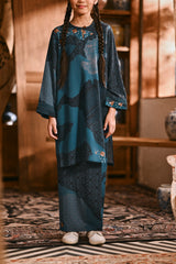 The Hariri Folded Skirt - Teal Oasis