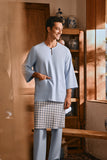The Hariri Men 3/4 Sleeve Kurta - Clean Blue