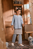The Hariri 3/4 Sleeve Kurta - Blue Fog