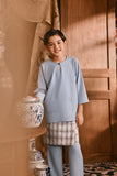 The Hariri 3/4 Sleeve Kurta - Blue Fog