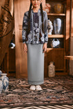 The Hariri Lace Skirt - Silver Blue