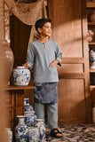 The Hariri 3/4 Sleeve Kurta - Silver Blue