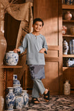 The Hariri 3/4 Sleeve Kurta - Silver Blue