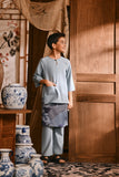 The Hariri 3/4 Sleeve Kurta - Silver Blue