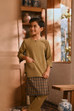 The Hariri 3/4 Sleeve Kurta - Butter Olive