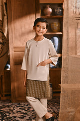 The Hariri 3/4 Sleeve Kurta - Fog Cream