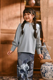 The Hariri Mandarin Collar Blouse - Silver Blue