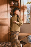 The Hariri Mandarin Collar Blouse - Butter Olive
